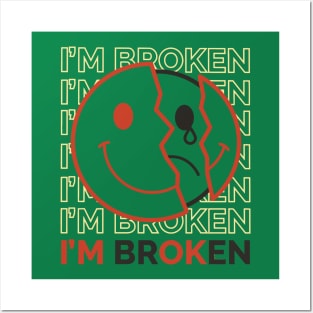 I am broken emojicon design Posters and Art